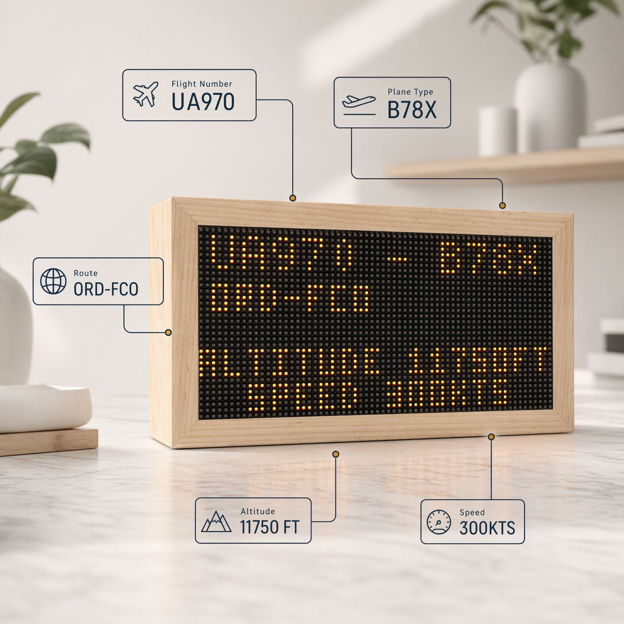 Mach 2 altitude and speed callouts for an individual flight tracker display
